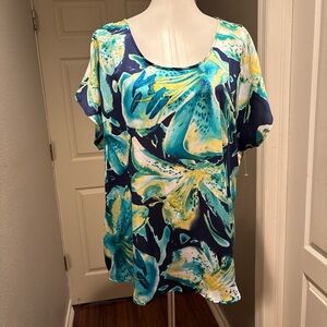 NWOT JM Collection floral print women's blouse size XL